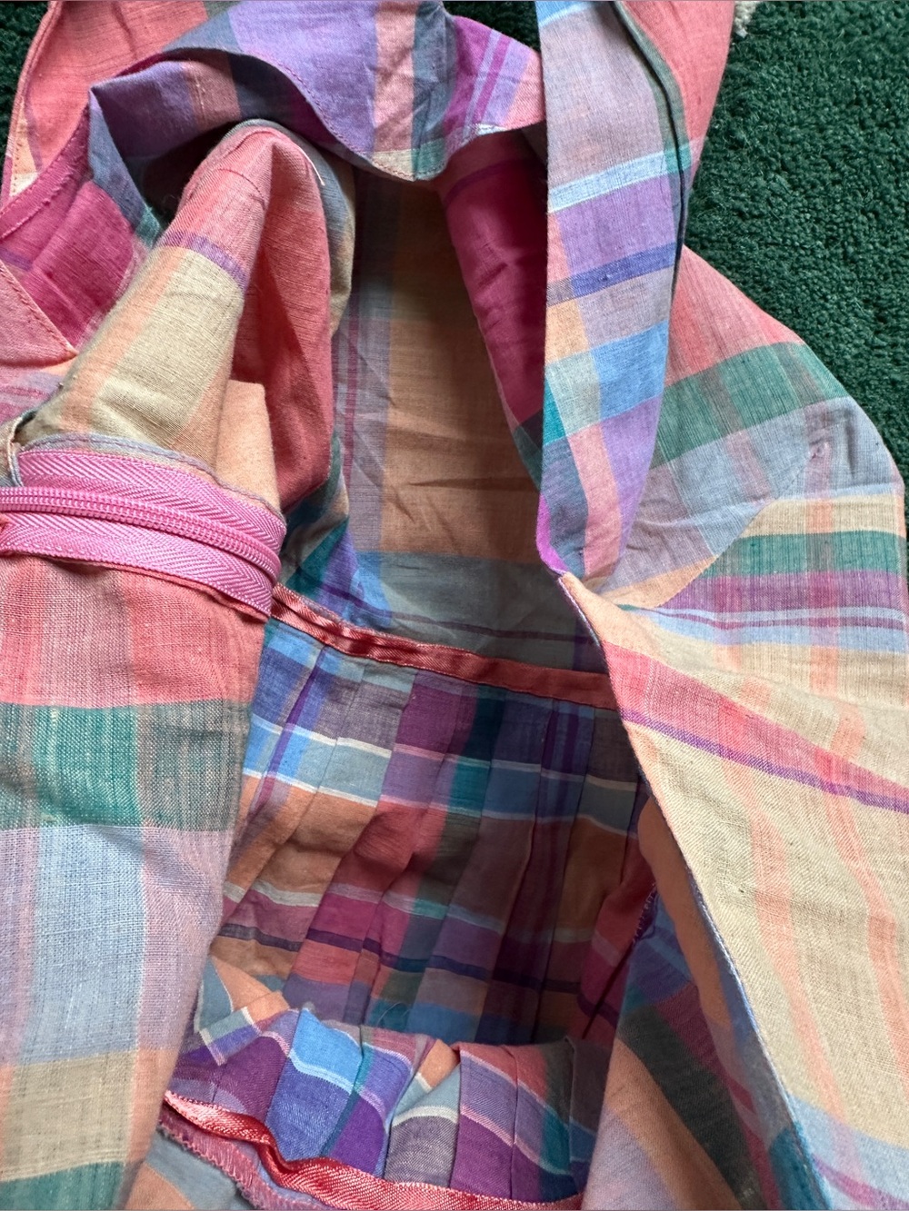 Ralph Lauren 1980s vintage plaid madras cotton multi halter dress 12 - Picture 14 of 14